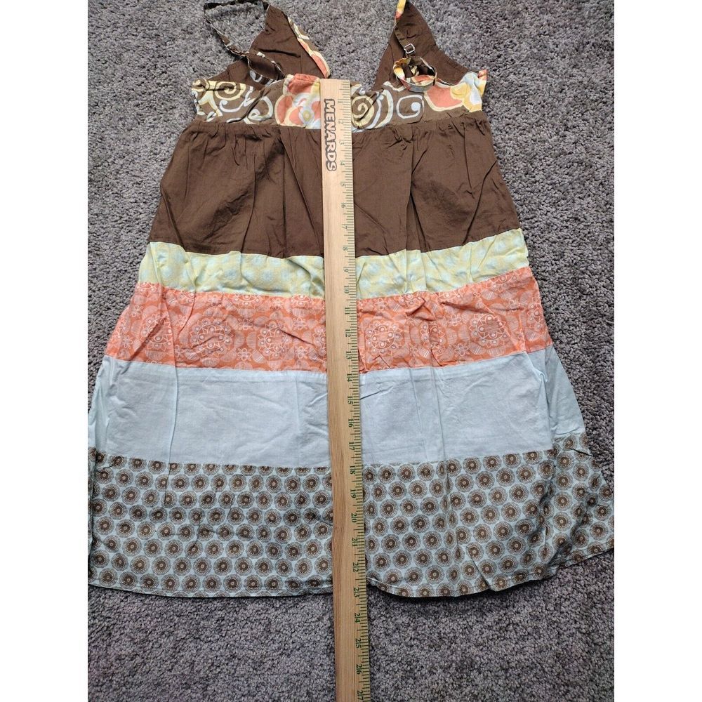 Vintage Ocean Pacific OP Strappy Sleeveless Halter Dress In Browns 11/13 Large - Picture 11 of 11
